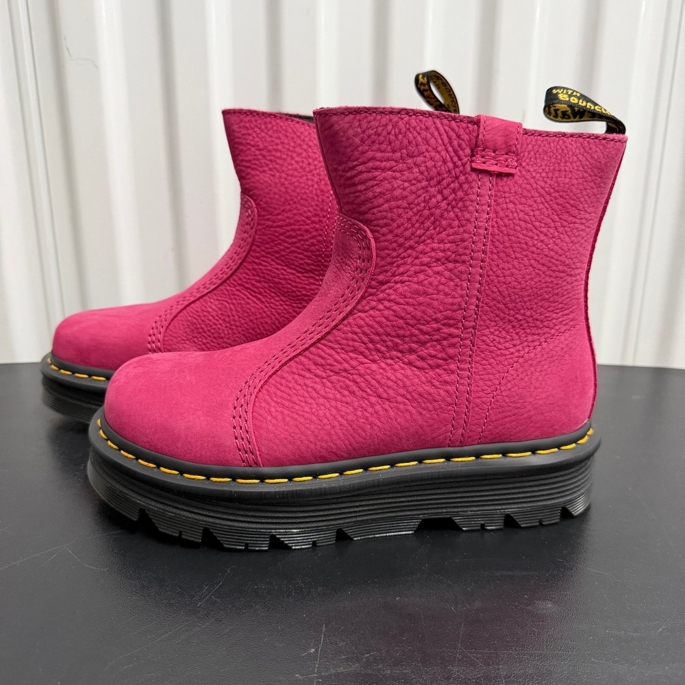 Dr. Martens Boots Womens 7 Zebzag Rigger Fuchsia Pink Milled Nubuck EUC
